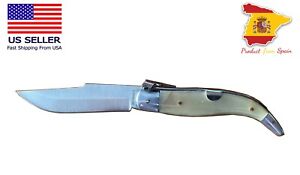 Spanish Navaja pocket knife bull horn handle 3.14” blade handmade - USA Seller