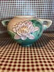 Vintage Roseville Pottery Water Lily Pink Vase With Two Handles #437-4