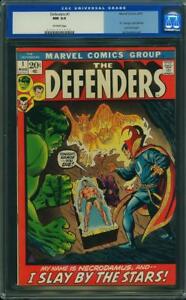 Defenders #1 CGC 9.4 1972 Hulk! Doctor Strange! Fr Marvel Feature H5 66 cm clean