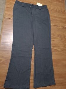 Christopher & Banks Gray Flat Front Straight Leg Pockets Dress Pants 10