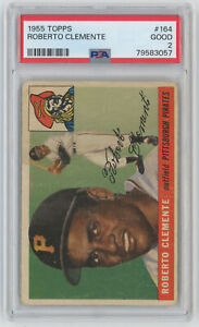 1955 Topps #164 Roberto Clemente Pittsburgh Pirates HOF Rookie Card RC PSA 2