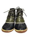 Sorel Out N About Ankle Rain Duck Boots Womens Size 9, UK 7 Olive Leather Rubber