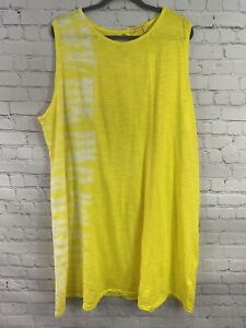 Fresh Produce Dress Womens 3X Sundress Yellow tie dye Summer Artsy Coastal