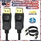 4K Display Port to Display Port Cable DP to DP Cord Male to Male 3/6/10ft US