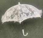 Lace Umbrella Hanging Wedding Lace Parasol J Shaped Handle White Small 19