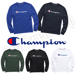 New Authentic Champion Men Jersey Script Logo Long Sleeves T-Shirt GT78H Y06794
