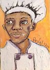 New ListingACEO, Original Art Painting, Acrylic, Regina DeVal, The Good Chef
