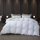 Goose Feather Down Comforter All Season King Size 100%Cotton White Duvet Inserts
