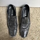 Buckle District 3 Mens Black Distressed Dress Loafers Shoes SZ 12 Cowboy Nice