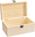 New ListingLarge Unfinished Wooden Box with Hinged Lid Unfinished Wooden Storage Box 10.6 X