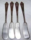 Vintage French silver-plated butter knives set of 4