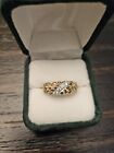 14 Karat Yellow Gold Nugget Style Ring with Diamonds