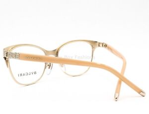 Bvlgari 2167-B 278 Eyeglasses Glasses Shiny Gold w/ Crystals 51-17-135