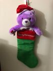 2005 Purple Care Bears Share Bear Christmas Holiday Stocking Plush 22
