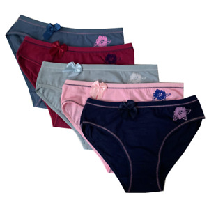 LOT 5 Women Bikini Panties Brief Floral Lace Cotton Underwear Size  M L XL #F112