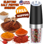 Gravity Electric Salt and Pepper Grinder Set Mill Shaker Adjustable Automatic US
