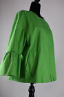 NWT Akris Punto Sz 10 Green Zip Up Short Jacket Bell Sleeves Pockets Back Pleat