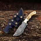 9'' Handmade Damascus Bushcraft Steel Tracker Knife W/Sheath -32005