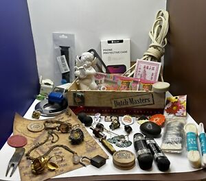 New ListingVintage Junk Drawer Lot | Jewelry | Tokens | Tobacco Box | 🧨 Resell Items DEAL