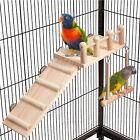 Bird Perches Platform Swing with Climbing Ladder, Parakeet Cage Accessories W...