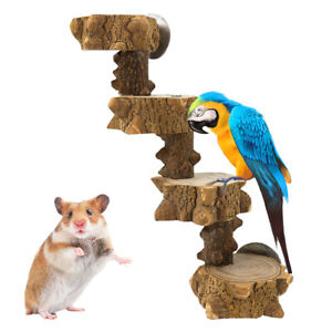 Wood Bird Perch, Pet Parrots Climbing Toy Bird Perch Stand Bird Cage Ladder