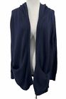 Cabi Cardigan Sweater Newport Hoodie Size L Navy Blue 5275
