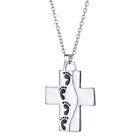 Mom Gifts Women's Necklace Footprint Christian Cross Pendant for Mothers Day