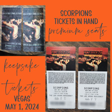 2 Premium Tickets Scorpions 5/1/24 Planet Hollywood Las Vegas, NV -overnight del