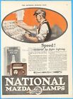 1921 National Mazda Lamps GE Printer Typesetter Foot Candle Meter Gardner Ad
