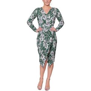 Rachel Rachel Roy Womens Green Floral Print Mid-Calf Wrap Dress XXL BHFO 9497