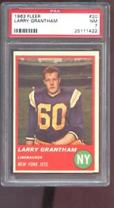 1963 Fleer #20 Larry Grantham PSA 7 Graded Football Card New York Jets