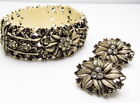 Vintage Clear Rhinestone Bracelet Earrings Featherlite