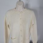 Vintage Womens Sweater Cardigan Small Beige Knit 80s Casual New Zealand Wool