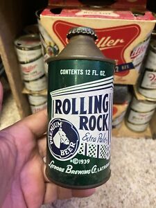 New ListingRolling Rock cone top beer can 1939 Latrobe  Brewing Co Latrobe Pa