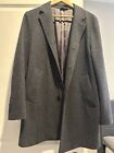 Men's Vintage Brooks Brothers Overcoat 38R Gray Herringbone Wool Tweed Top Coat