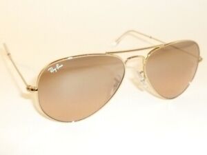 New Ray Ban Aviator Sunglasses Gold Frame RB 3025 001/3E Pink Mirror Lenses 55mm