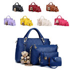 4Pcs Set Women Fashion Handbags Tote Bags Shoulder Bag Top Handle Satchel Purse