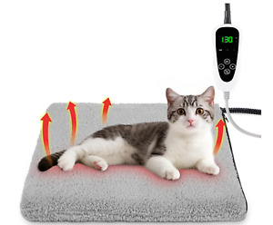 Heated Pet Bed, 11 Adjustable Temperature Pet Heating Pad 18 x 18