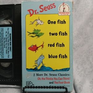 Dr. Seuss VHS 1989 Tape Beginner Book Video One Fish Two Fish Red Fish Blue Fish