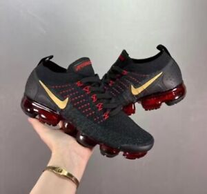 Free shipping Nike Air VaporMax Flyknit 2 Black/Red Men's Sneakers