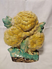 New ListingVintage MCCOY Chrysanthemum 8.75” Tall VASE Yellow Green