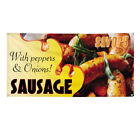 Vinyl Banner Multiple Sizes Savory with Peppers & Onions! Sausage Outdoor