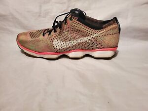 Nike Flyknit Zoom Agility Womens Multicolor Athletic Running Shoes size 10.5