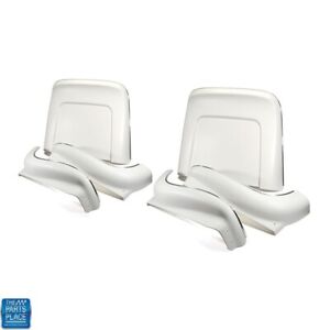 1966 GM Cars Bucket Seat Backs & Aprons Molded Plastic & Chrome 6pc Kit - White (For: More than one vehicle)