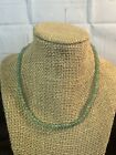 Faceted And Beaded Emerald Necklace 14KYG Clasp 16”