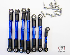 Traxxas Slash 4x4 LCG Blue Aluminum Turnbuckles / Tie Rods FULL SET  4WD 4x4