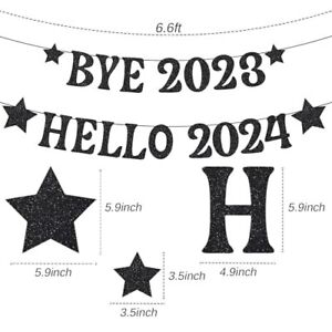 Bye 2023 Hello 2024 Banner, 2024 Happy New Year Banner, Happy New Year