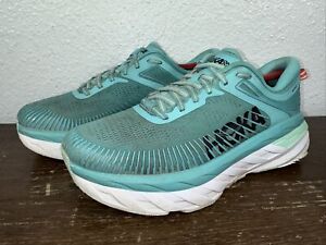 Hoka One One Bondi 7 Womens Athletic Running Shoes Size 8.5 Blue 1110519 AEBL