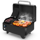 Portable Pellet Grill Outdoor Tabletop Smoker for BBQ Camping Tailgating Black