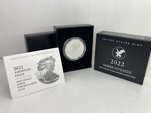 2022 W UNCIRCULATED (BURNISHED) SILVER EAGLE in OGP w/COA - West Point